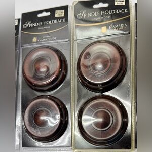 2 sets Wood Spindle Holdback - aged cherry